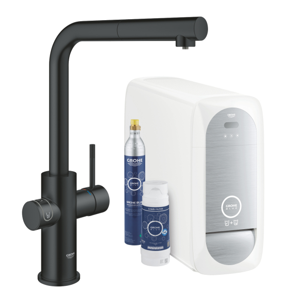 GROHE Blue Home - zestaw z filtrem i wyciąganą baterią w kształcie L