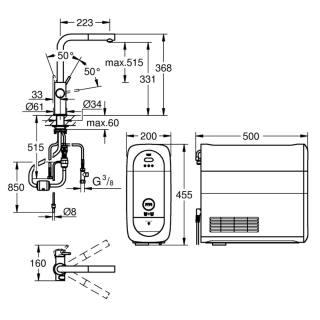 Specyfikacja techniczna Grohe Blue home