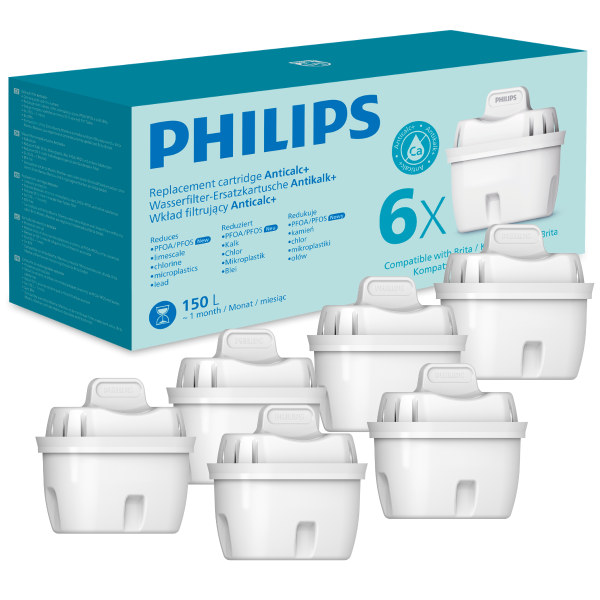Filtr do dzbanka Zestaw 6 sztuk wkładów zmiękczających PHILIPS AWP230P6/31