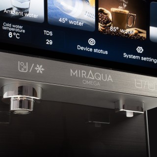 Dystrybutor wody nablatowy Miraqua Omega z wodą gazowaną, schłodzoną i gorącą