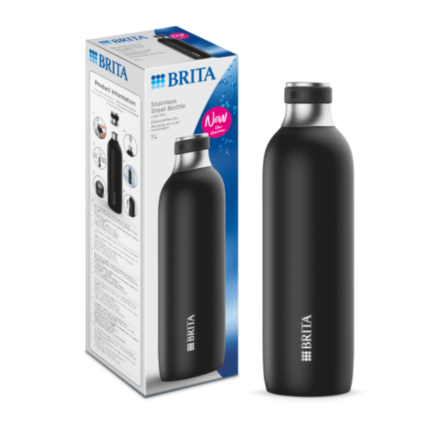 BRITA sodaTRIO - butelka do saturatora w kolorze czarnym