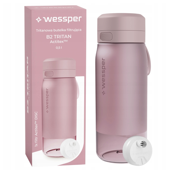 WESSPER - butelka filtrująca z tritanu różowa