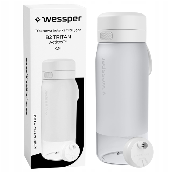 WESSPER - butelka filtrująca z tritanu biała