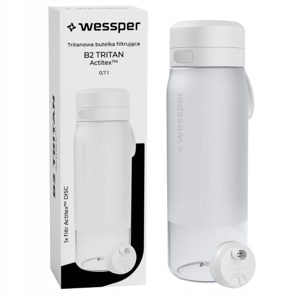 WESSPER - butelka filtrująca z tritanu biała