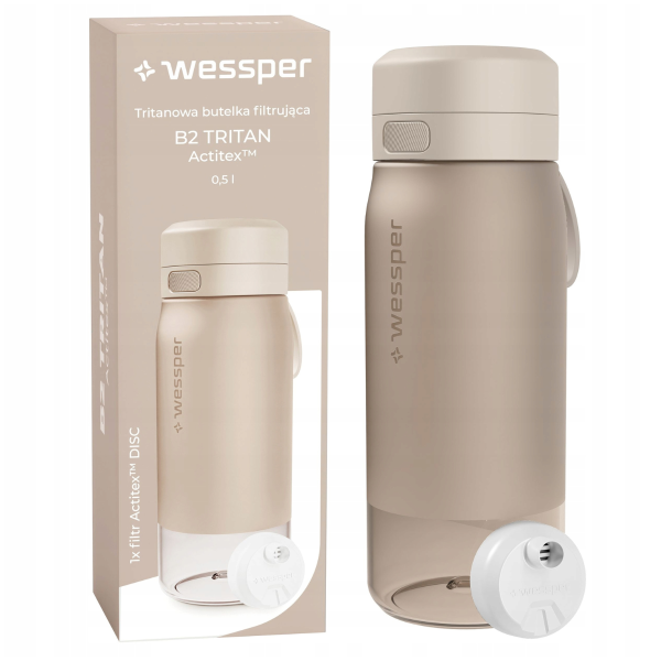 WESSPER - butelka filtrująca z tritanu beżowa