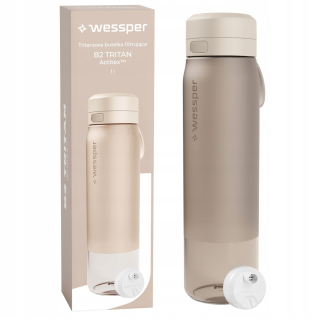 butelka litrowa wessper 1000 ml w kolorze beżowym