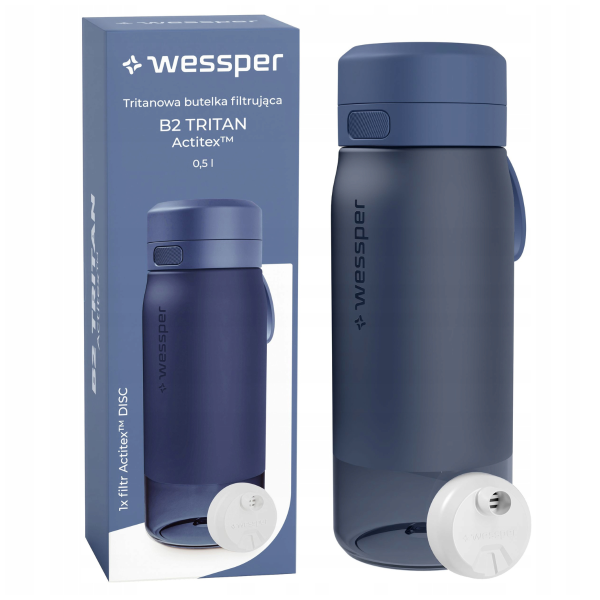 WESSPER - butelka filtrująca z tritanu niebieska