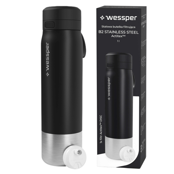 WESSPER - butelka filtrująca ze stali nierdzewnej czarna
