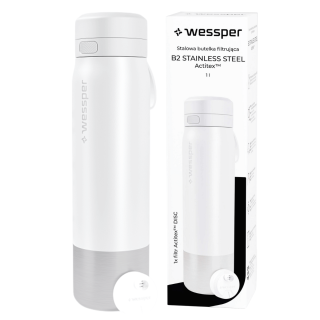 WESSPER - butelka filtrująca ze stali nierdzewnej biała