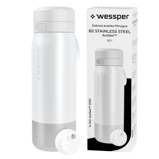 WESSPER - butelka filtrująca ze stali nierdzewnej biała