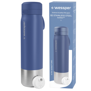 WESSPER - butelka filtrująca ze stali nierdzewnej niebieska