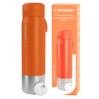 WESSPER - butelka filtrująca ze stali nierdzewnej pomarańczowa