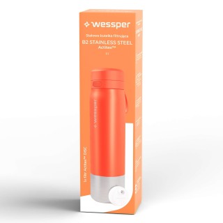 WESSPER - butelka filtrująca ze stali nierdzewnej pomarańczowa