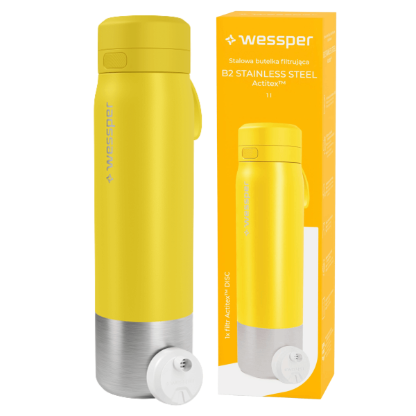 WESSPER - butelka filtrująca ze stali nierdzewnej żółta