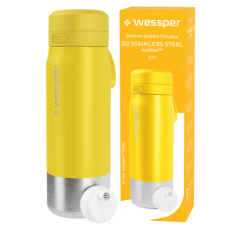 WESSPER - butelka filtrująca ze stali nierdzewnej żółta