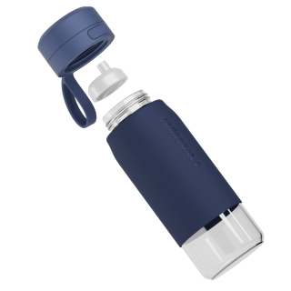 WESSPER - szklana butelka filtrująca niebieska