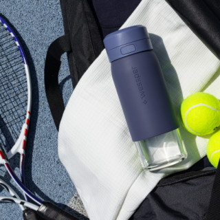 WESSPER - szklana butelka filtrująca niebieska