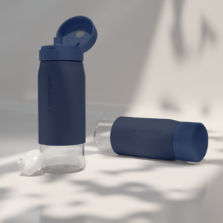 WESSPER - szklana butelka filtrująca niebieska