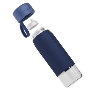 WESSPER - szklana butelka filtrująca niebieska