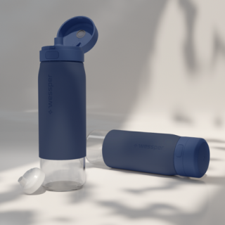 WESSPER - szklana butelka filtrująca niebieska