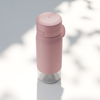 WESSPER - szklana butelka filtrująca różowa