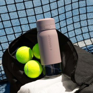 WESSPER - szklana butelka filtrująca różowa