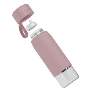 WESSPER - szklana butelka filtrująca różowa