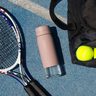 WESSPER - szklana butelka filtrująca różowa