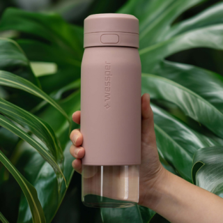 WESSPER - szklana butelka filtrująca różowa