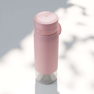 WESSPER - szklana butelka filtrująca różowa