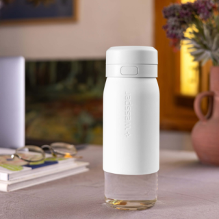 WESSPER - szklana butelka filtrująca biała