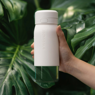 WESSPER - szklana butelka filtrująca biała