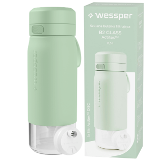 WESSPER - szklana butelka filtrująca miętowa