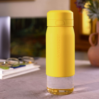 WESSPER - szklana butelka filtrująca żółta