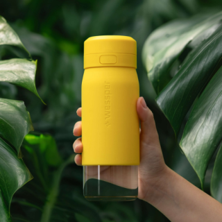 WESSPER - szklana butelka filtrująca żółta