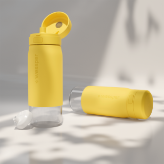 WESSPER - szklana butelka filtrująca żółta