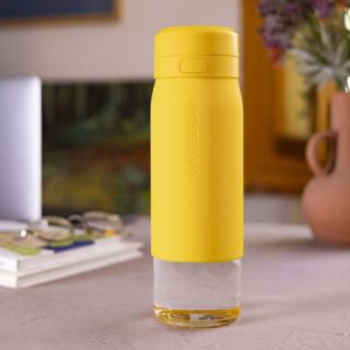 WESSPER - szklana butelka filtrująca żółta