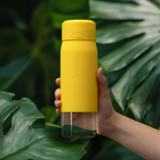 WESSPER - szklana butelka filtrująca żółta