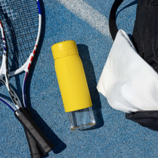 WESSPER - szklana butelka filtrująca żółta