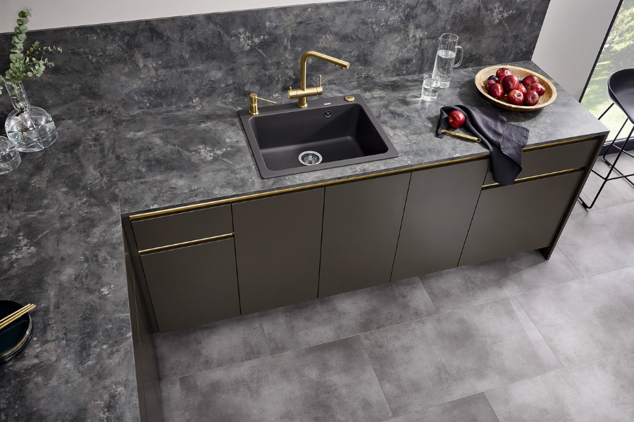 złota bateria do kuchni blanco fontas