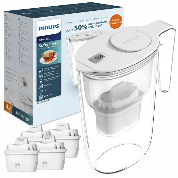 Dzbanek filtrujący wodę PHILIPS AWP2943WHT4/10 wkłady zmiękczające 1+3
