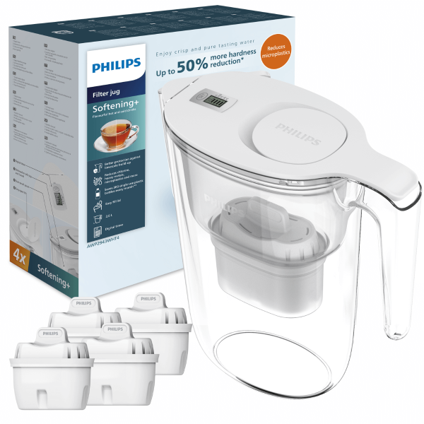 Dzbanek filtrujący wodę PHILIPS AWP2943WHT4/10 wkłady zmiękczające 1+3