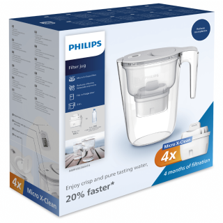 PHILIPS dzbanek filtrujący wodę AWP2933WHT4/10, wkłady 1+3 w zestawie