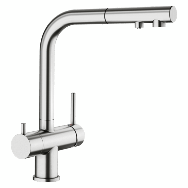 BLANCO Fontas-s II Filter - bateria trójdrożna z wyciąganą wylewką stalowa