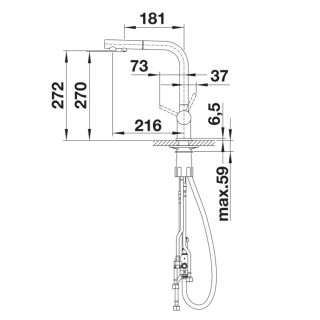 bateria blanco z wyciąganą wylewką blanco
