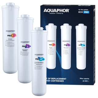 zestaw wymiennych wkładów filtrujących Aquaphor Pro 1 + Pro 2 + Pro HF
