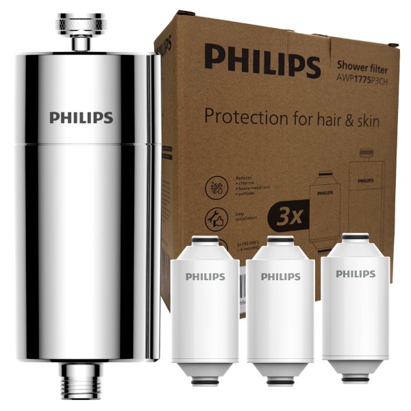 Filtr łazienkowy Filtr prysznicowy PHILIPS AWP1775P3CH/10 + 3 wkłady