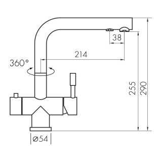 Zara inox bateria trójdrożna. Kran z możliwością podpięcia wody filtrowanej (bateria dwuobwodowa).