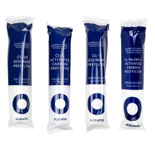 Zestaw filtrów Bluewater na rozszerzony serwis Cleone, Aqueena Zepter. Oryginalne wkłady Bluewater.