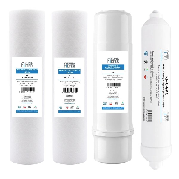 Wkład filtrujący Wkłady do filtrów wody Kuna Filter RO7, RO5SMD, KFRO7, KFRO5SMD - zestaw roczny